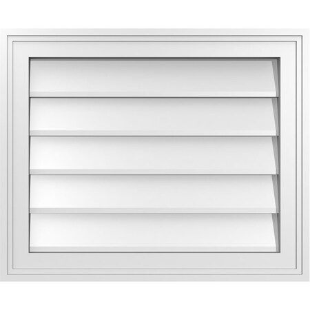 Ekena Millwork Vertical Surface Mount PVC Gable Vnt: Non-Functional, w/2"W x 1-1/2"H, Brickmould Frame, 22"W x 18"H GVPVE22X1802SN